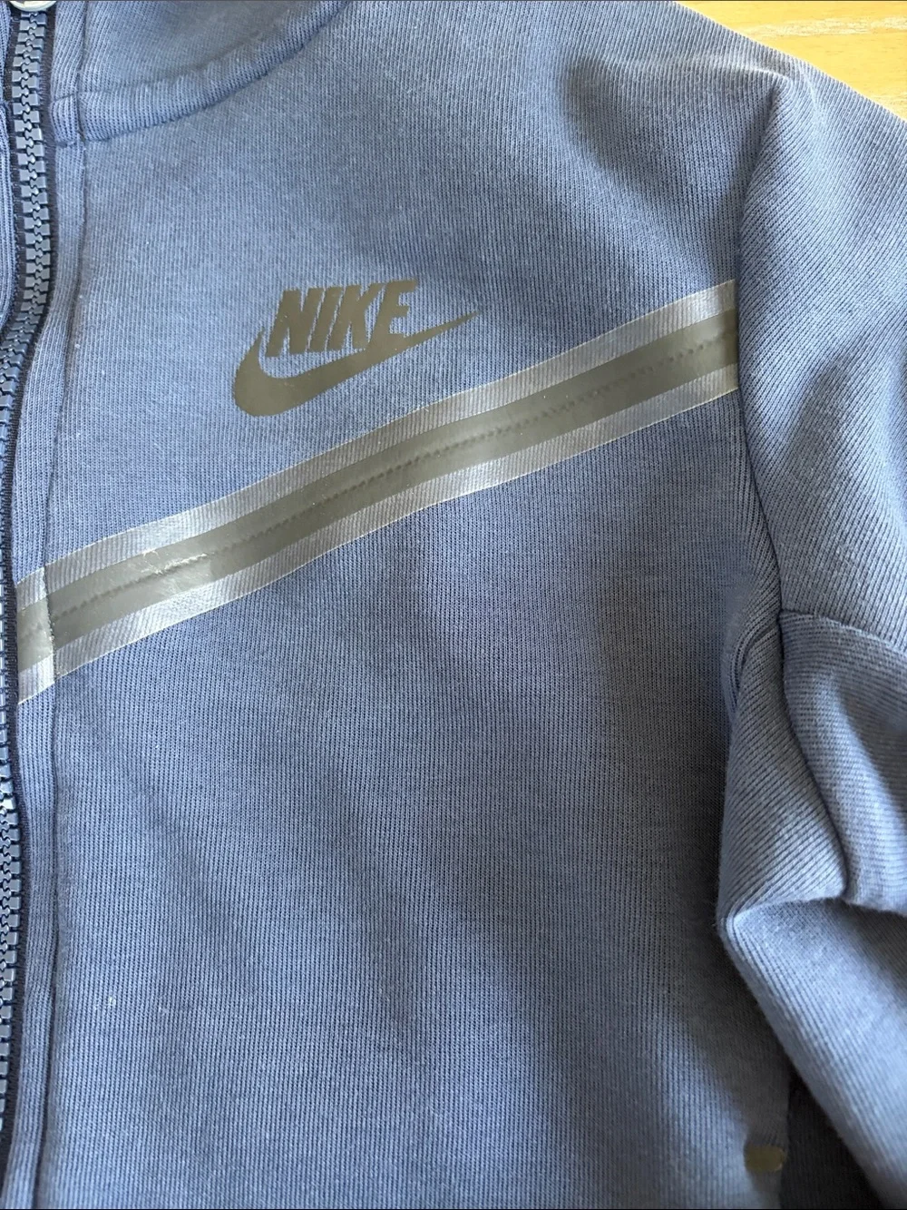 Nike Navy Blue Hooded Full-Zip Tech Jacket